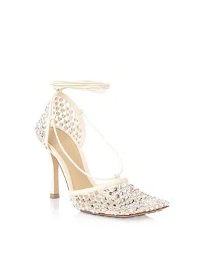 Pre-owned Bottega Veneta Womens Beige Square Toe Stiletto Slip On Pumps Shoes 38