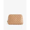 Bottega Veneta Womens Intrecciato Leather Pouch Biscuit-gold