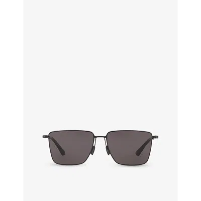 Bottega Veneta Womens Black 6j000422 Bv1267s Square-frame Metal Sunglasses