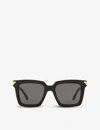Bottega Veneta Womens Black Bv1005s Square-framed Acetate Sunglasses In Black