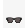 Bottega Veneta Womens Black Bv1276s Rectangular-frame Acetate Sunglasses In Black