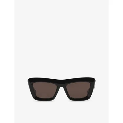 Bottega Veneta Womens Black Bv1283s Rectangular-frame Acetate Sunglasses
