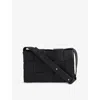 Bottega Veneta Womens Black Cassette Small Intrecciato Leather Cross-body Bag In Black-gold