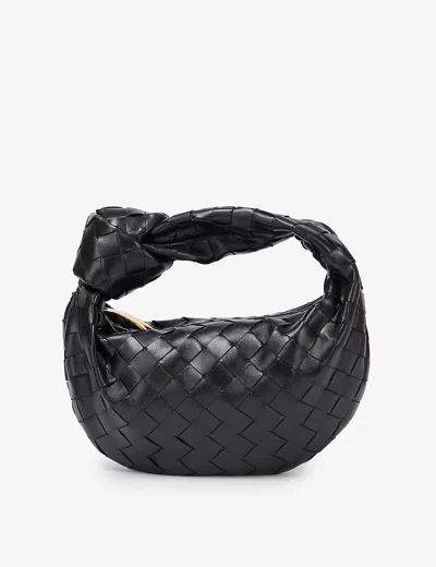 Bottega Veneta Womens Black-gold Mini Jodie Intrecciato Leather Top-handle Bag