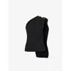 Bottega Veneta Top In Crepe Di Lana E Viscosa Con Dettaglio Knot In Black