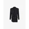Bottega Veneta Womens Black Knot Peak-lapels Wool Blazer