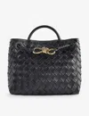 Bottega Veneta Womens Black-m Brass-black Andiamo Leather Top-handle Bag