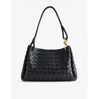 Bottega Veneta Womens  Parachute Intrecciato Medium Leather Shoulder Bag