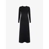 Bottega Veneta Womens Black Open-back Chain-embellished Stretch-woven Midi Dress