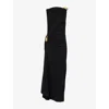 Bottega Veneta Womens Signature Metal-drop Viscose Jersey Maxi Dress Black In Black