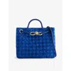 Bottega Veneta Small Intrecciato Leather Andiamo Top-handle Bag In Blue