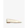 Bottega Veneta Women Ivory Leather Sofia Ballerinas In Bone
