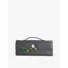 Bottega Veneta Andiamo Flower-embellished Leather Clutch Bag
