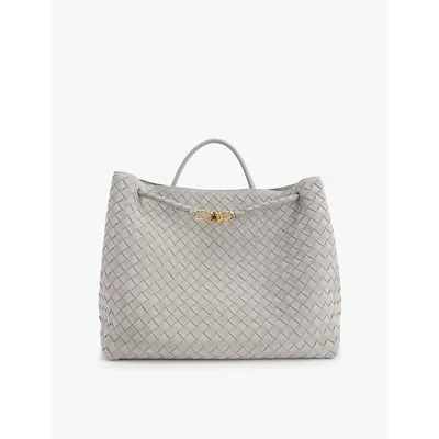 Bottega Veneta Womens  Andiamo Intrecciato Large Suede Tote Bag In Sterling-m B-sterl