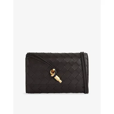 Bottega Veneta Womens Fondant-m Brass Andiamo Intrecciato Leather Shoulder Bag In Gold