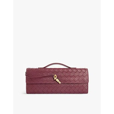 Bottega Veneta Womens Barolo-m Brass Andiamo Leather Clutch Bag