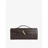 Bottega Veneta Womens Andiamo Long Intrecciato-weave Leather Clutch Fondant-m Brass In Fondant-m Brass