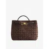 Bottega Veneta Womens Fondant-m Brass Andiamo Medium Suede Bag In Brown