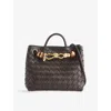 Bottega Veneta Womens Fondant-rhum-mb-fond Andiamo Small Wooden Leather Top-handle Bag
