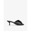 Bottega Veneta Womens Black Blink Intrecciato Leather Mules Eur 36 / 3 Uk