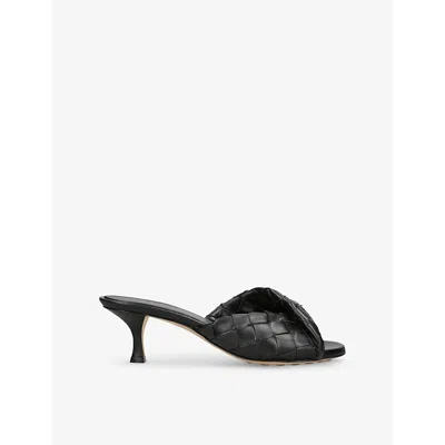 BOTTEGA VENETA WOMENS BLINK INTRECCIATO LEATHER MULES BLACK EUR 36 / 3 UK