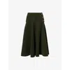 Bottega Veneta Wool-blend Bouclé Midi Skirt In Green