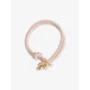 Bottega Veneta Womens Chain-knot 18ct Yellow Gold-plated Sterling-silver Braided Leather Bracelet Cameo In Cameo