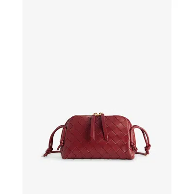 Bottega Veneta Womens Lava Red-gold Concert Leather Pouch