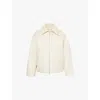 Bottega Veneta Womens Sea Salt Double-faced-weave-spread-collar Padded Relaxed-fit Cotton-blend-down Jacket In Sea Salt
