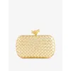 Bottega Veneta Womens Gold-gold Knot Leather Clutch