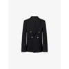 Bottega Veneta Womens Black Knot Peak-lapels Wool Jacket In Black