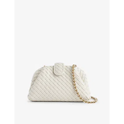 Bottega Veneta Lauren 1980 Mini Clutch Bag With Chain Strap In White