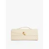 Bottega Veneta Long Andiamo Clutch Bag With Handle In Sea Salt-m Brass