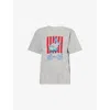 Bottega Veneta Womens Light Grey Melange Melange Printed Woven T-shirt Xl In Light Grey Melange
