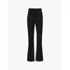 Bottega Veneta Womens Black Mid-rise Straight-leg Wool Trousers In Black