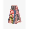 Bottega Veneta Womens Mid-waist Slip-pocket Cotton And Silk-blend Midi Skirt Multicolor In Multicolor