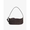Bottega Veneta Womens Espresso Gold Nodo Mini Suede Shoulder Bag In Burgundy