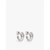 Bottega Veneta Womens  Open Drop Sterling-silver Earrings In Silver