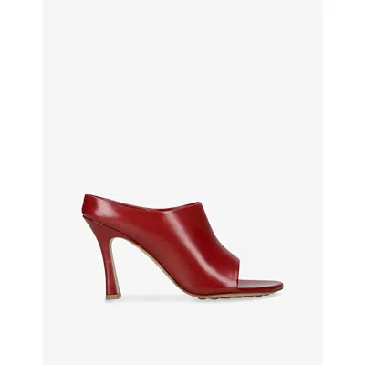 Bottega Veneta Womens Red/dark Rana 90 Leather Heeled Sandals Eur 39 / 6 Uk