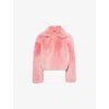 Bottega Veneta Toscana Shearling Cropped Blouson In Pink