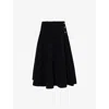 Bottega Veneta Stretch Cotton Blend Skirt With Button Embellishments In Black