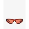 Bottega Veneta Womens Brown 6j000380 Bv1176s Cat Eye-frame Acetate Sunglasses In Brown