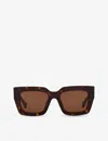 Bottega Veneta Womens Brown 6j000394 Bv1212s Rectangle-frame Acetate Sunglasses In Brown