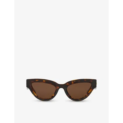 Bottega Veneta Womens Brown 6j000413 Bv1249s Cat Eye-frame Injected Sunglasses