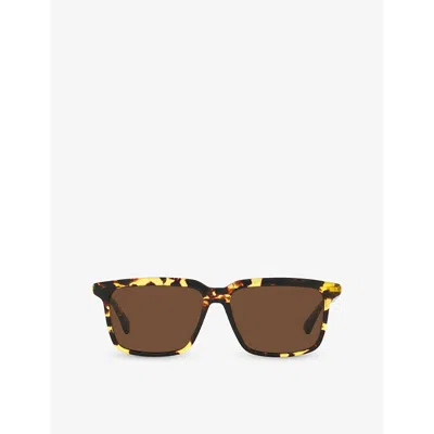 Bottega Veneta Womens Brown 6j000420 Bv1261s Square-frame Acetate Sunglasses