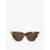 Bottega Veneta Womens Brown 6j000421 Bv1265s Cat Eye-frame Acetate Sunglasses In Brown