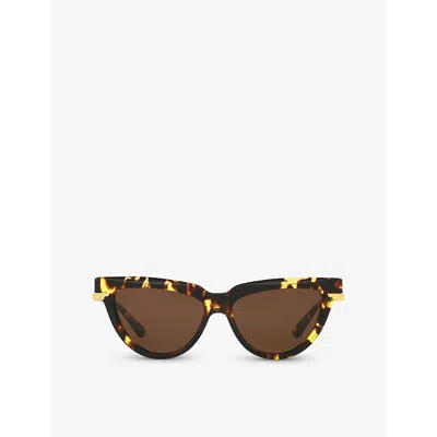Bottega Veneta Womens Brown 6j000421 Bv1265s Cat Eye-frame Acetate Sunglasses