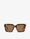 Bottega Veneta Womens Brown Bv1005s Square-frame Acetate Sunglasses In Brown