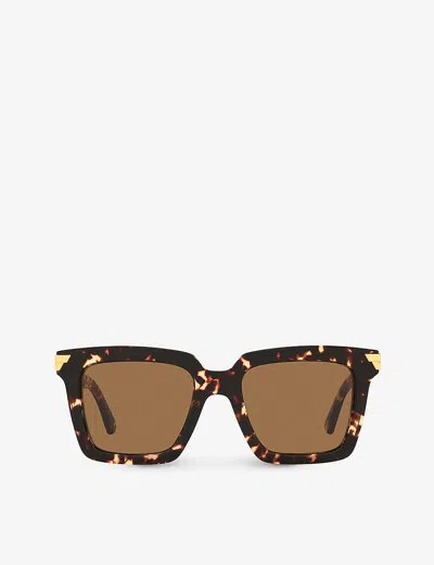 Bottega Veneta Womens Brown Bv1005s Square-frame Acetate Sunglasses