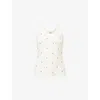 Bottega Veneta Womens Matches-intarsia Cotton-blend Knitted Tank Top Chalk-vernis In Chalk-vernis